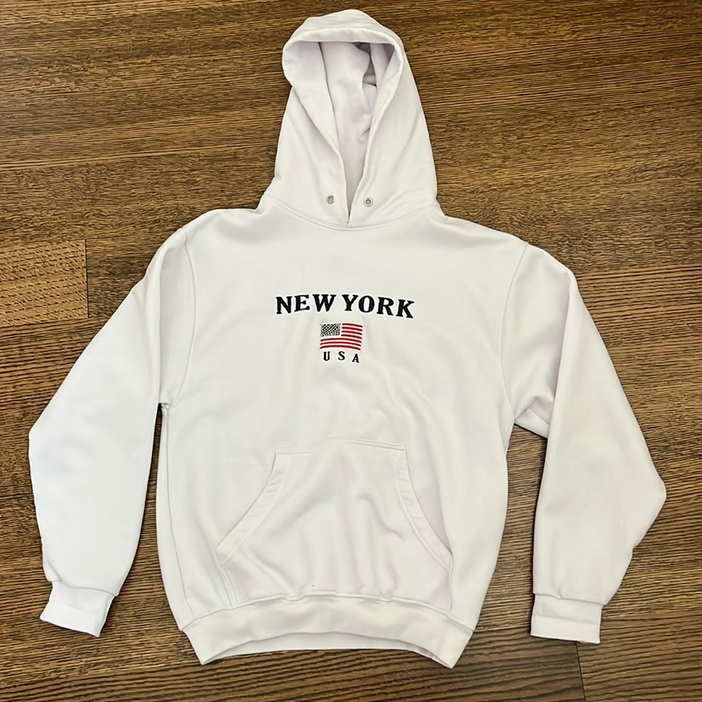 white new york hoodie